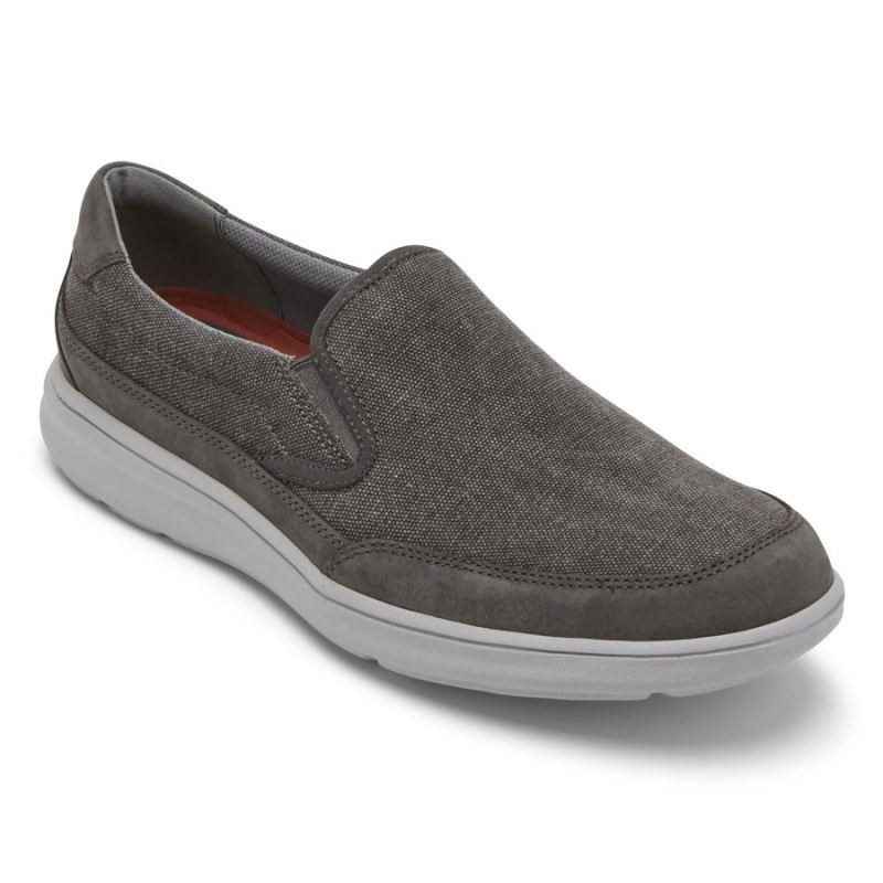 ROCKPORT - MEN'S BECKWITH SLIP-ON-MAGNET GREY CANVAS/NUBUCK