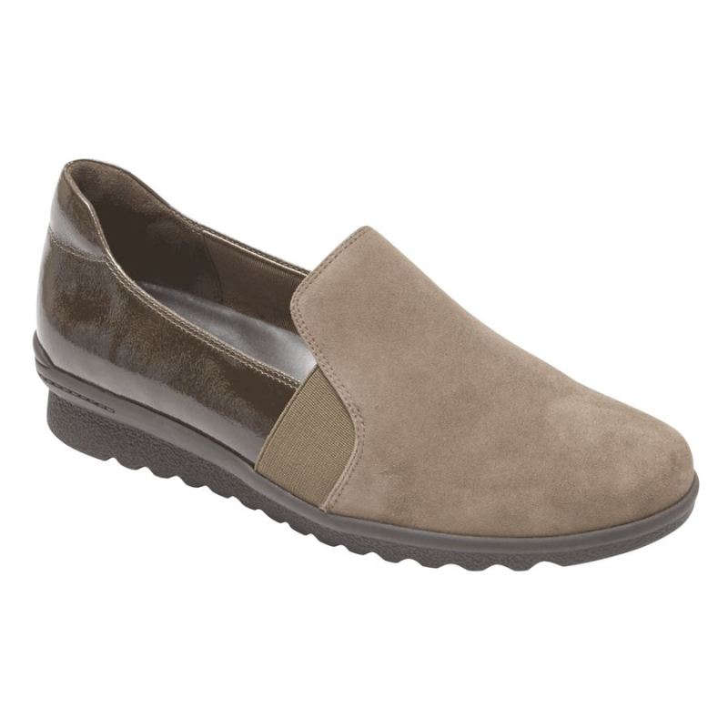 ROCKPORT - TRUFLEX CHENOLE SLIP-ON-OLIVE GREY SUEDE