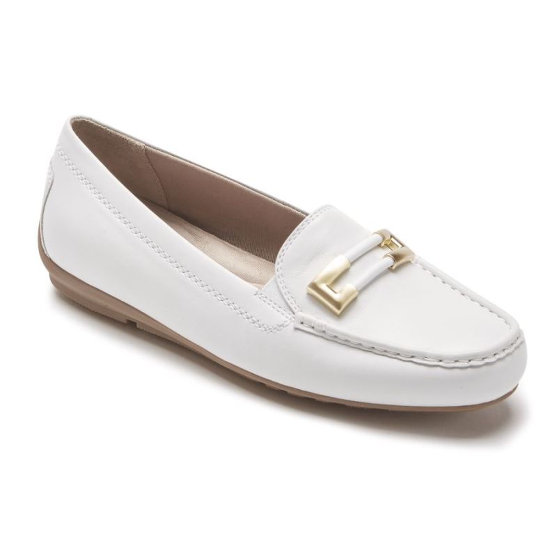 ROCKPORT - WOMEN'S TOTAL MOTION DRIVER ORNAMENT LOAFER-WHITE
