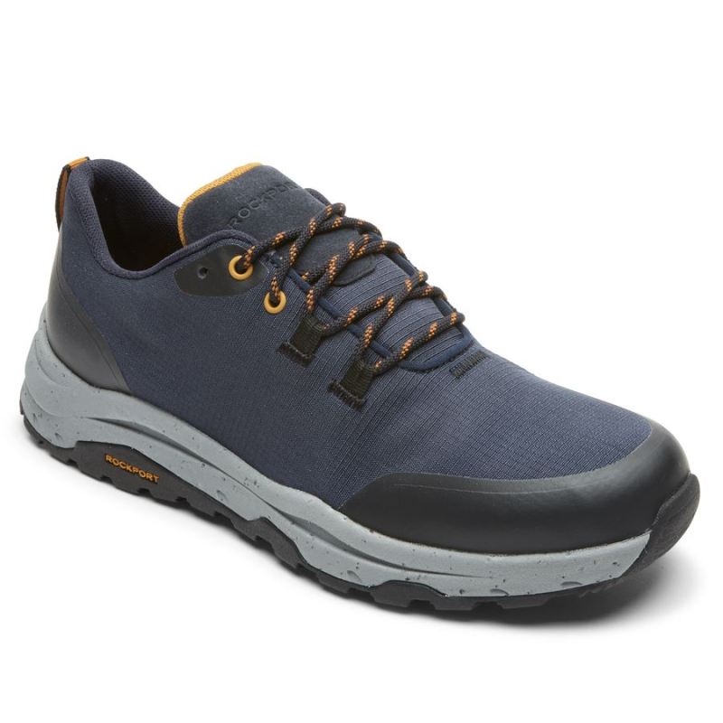 ROCKPORT - MEN'S XCS PATHWAY WATERPROOF SPORT OXFORD-NEW DRESS BLUES RIPSTOP POLYES