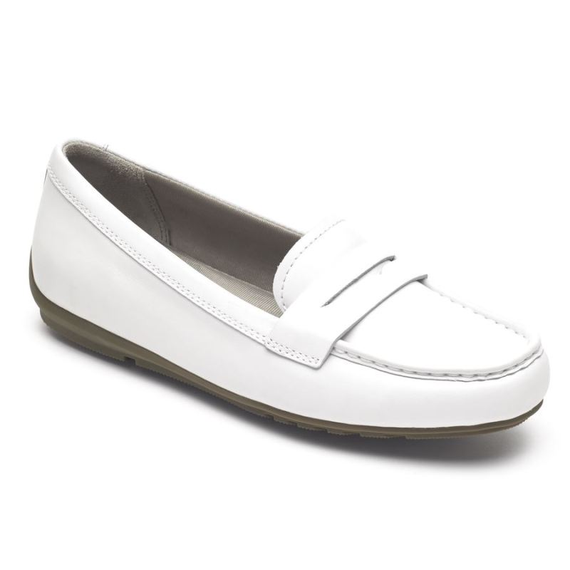 ROCKPORT - WOMEN'S TOTAL MOTION DRIVER PENNY LOAFER-WHITE