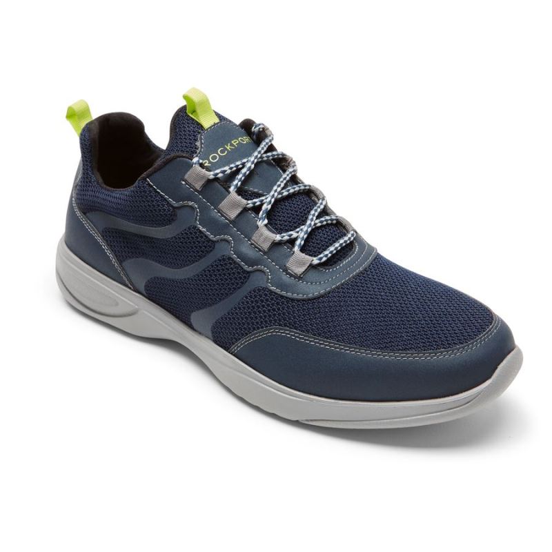 ROCKPORT - MEN'S METRO PATH GHILLIE SNEAKER-NAVY MESH