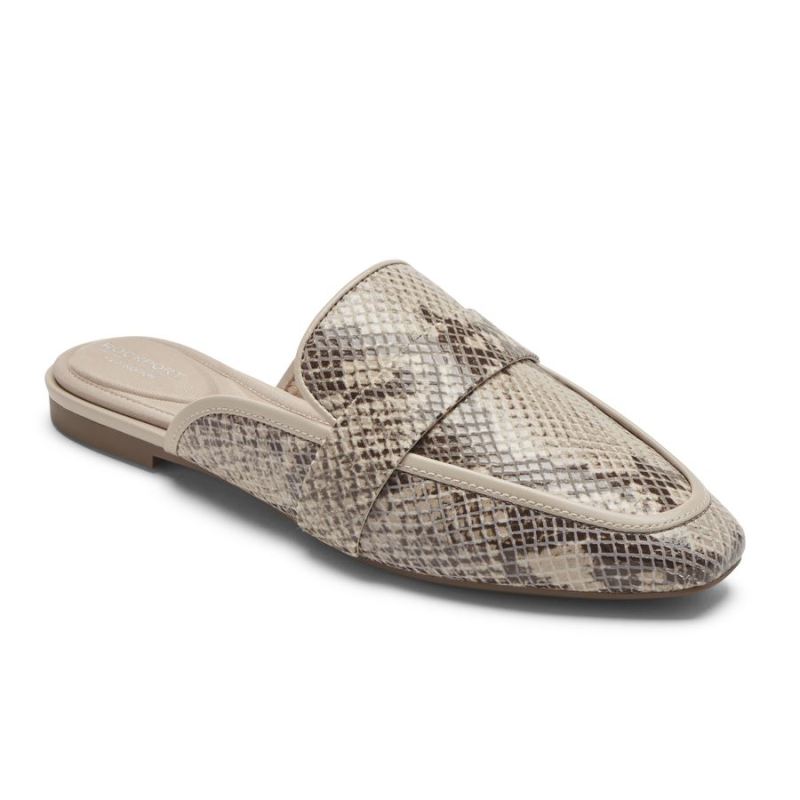 ROCKPORT - WOMEN'S TOTAL MOTION LAYLANI SLIDE LOAFER-TAUPE SNAKESKIN
