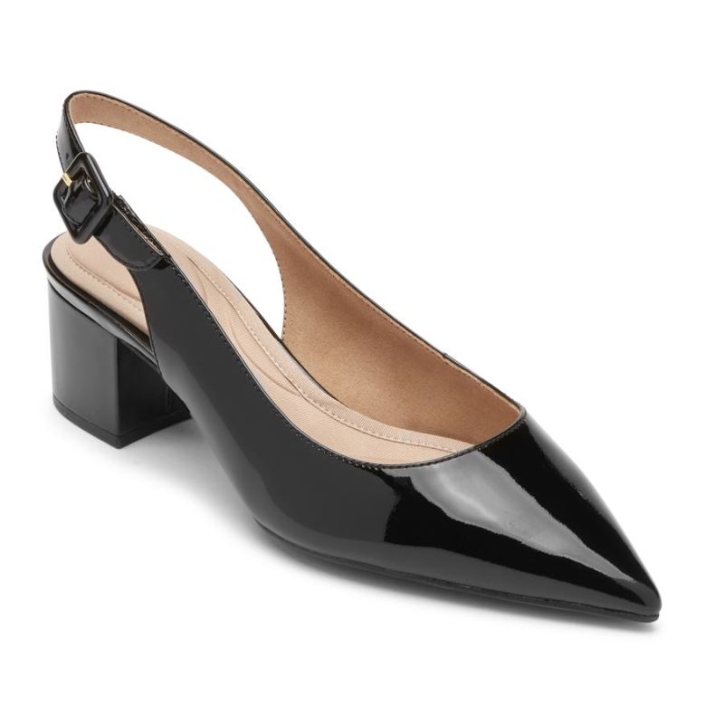 ROCKPORT - WOMEN'S TOTAL MOTION NOELLE SLINGBACK HEEL-BLACK PATENT