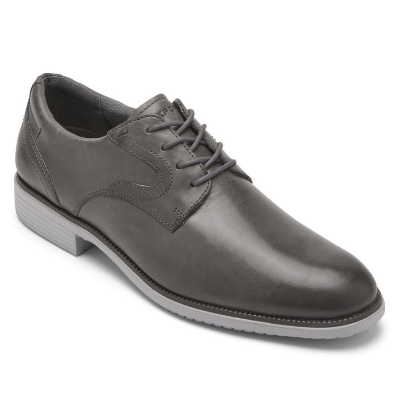 ROCKPORT - MEN'S TOTAL MOTION DRESSPORT PLAIN TOE OXFORD-STEEL GREY