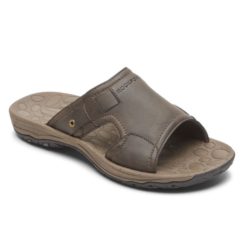 ROCKPORT - MEN'S HAYES SLIDE SANDAL-BROWN