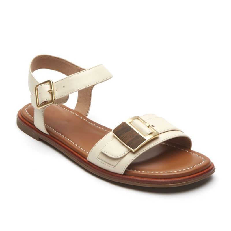 ROCKPORT - WOMEN'S TOTAL MOTION ZADIE BUCKLE SANDAL-VANILLA