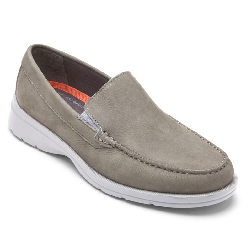 ROCKPORT - MEN'S PALMER VENETIAN LOAFER-GREY NUBUCK