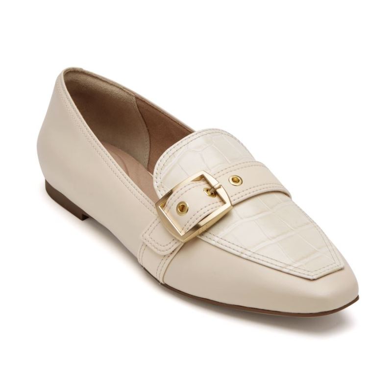 ROCKPORT - WOMEN'S TOTAL MOTION LAYLANI BUCKLE LOAFER-VANILLA
