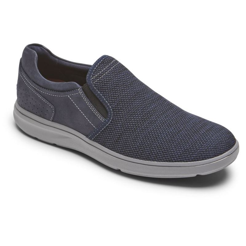 ROCKPORT - MEN'S ZADEN SLIP-ON-NAVY NUBUCK/MESH