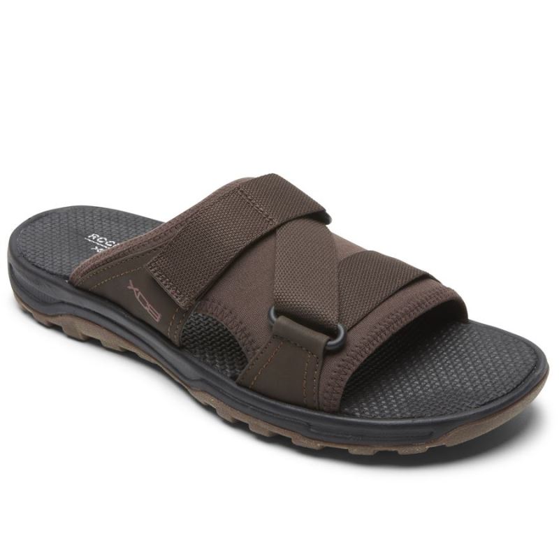 ROCKPORT - MEN'S XCS TRAIL TECHNIQUE VELCRO SLIDE-BROWN