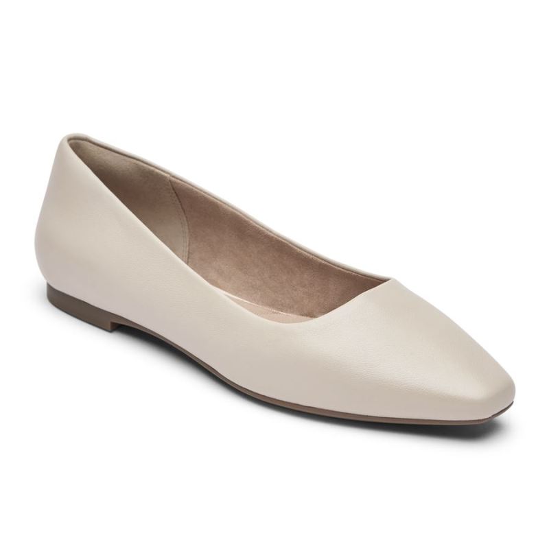 ROCKPORT - WOMEN'S TOTAL MOTION LAYLANI PLAIN BALLET FLAT-VANILLA