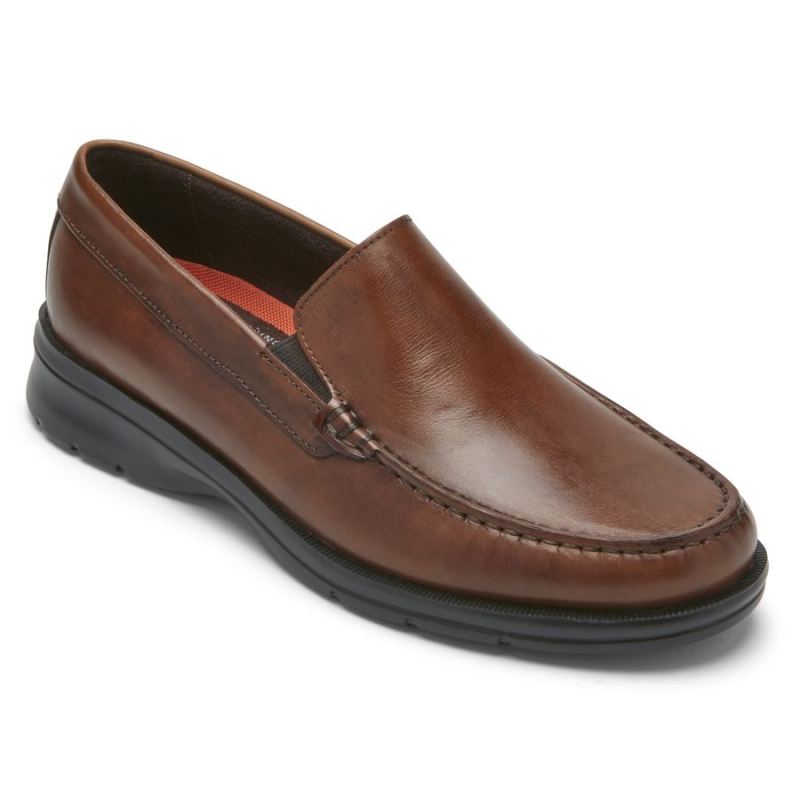 ROCKPORT - MEN'S PALMER VENETIAN LOAFER-COGNAC ANTIQUE