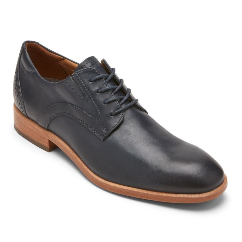 ROCKPORT - MEN'S TOTAL MOTION OFFICE PLAIN TOE OXFORD-NEW DRESS BLUES