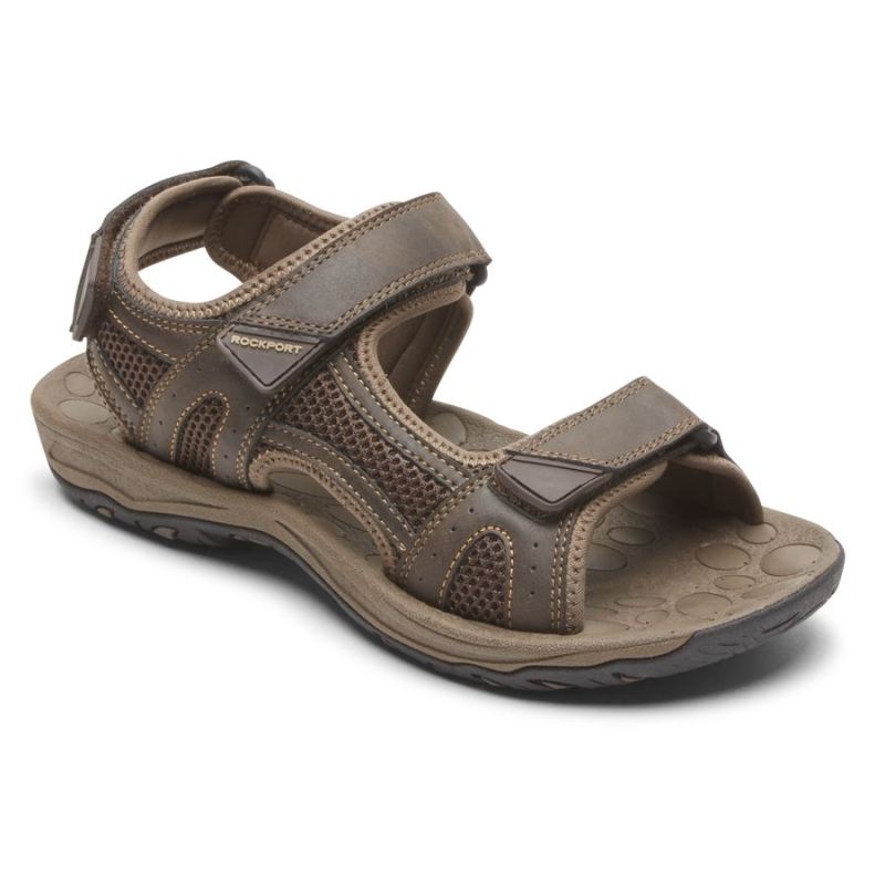 ROCKPORT - MEN'S HAYES QUARTER-STRAP SANDAL-BROWN