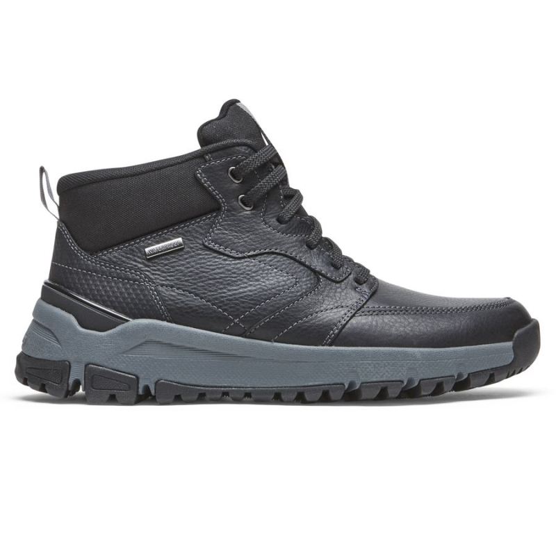 ROCKPORT - MEN'S GLASTONBURY MID-BOOT-WATERPROOF-BLACK LEATHER/SUEDE