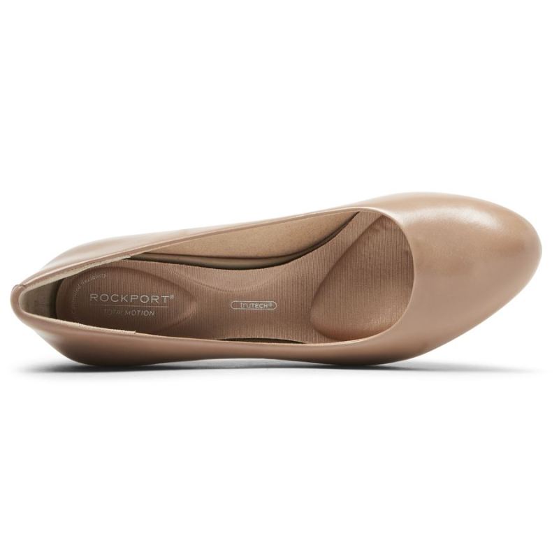 ROCKPORT - WOMEN'S TOTAL MOTION ARABELLA HEEL-GREIGE LTHR