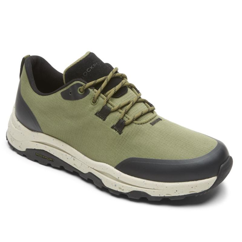 ROCKPORT - MEN'S XCS PATHWAY WATERPROOF SPORT OXFORD-OLIVE RIPSTOP POLYESTER