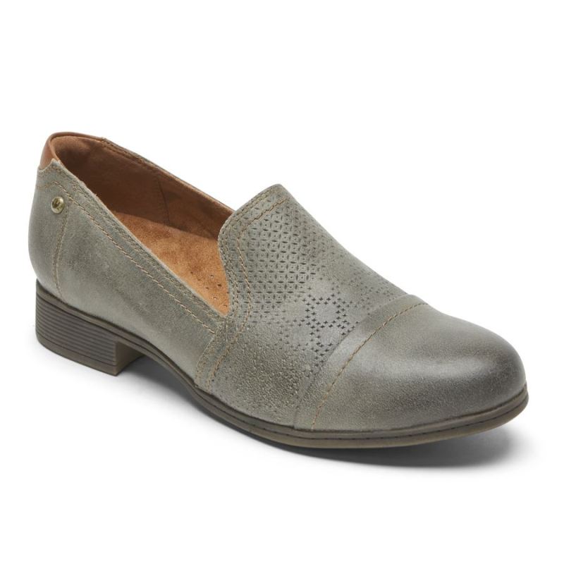 ROCKPORT - WOMEN'S COBB HILL CROSBIE SLIP-ON-GREY GREEN