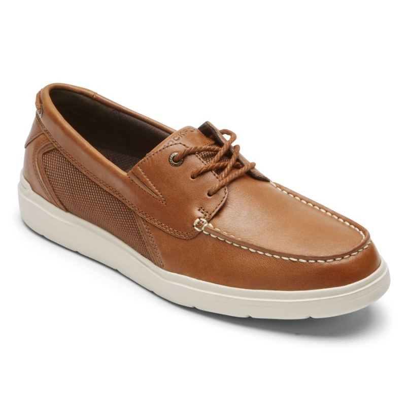 ROCKPORT - MEN'S TOTAL MOTION LITE BOAT SHOE-TAN