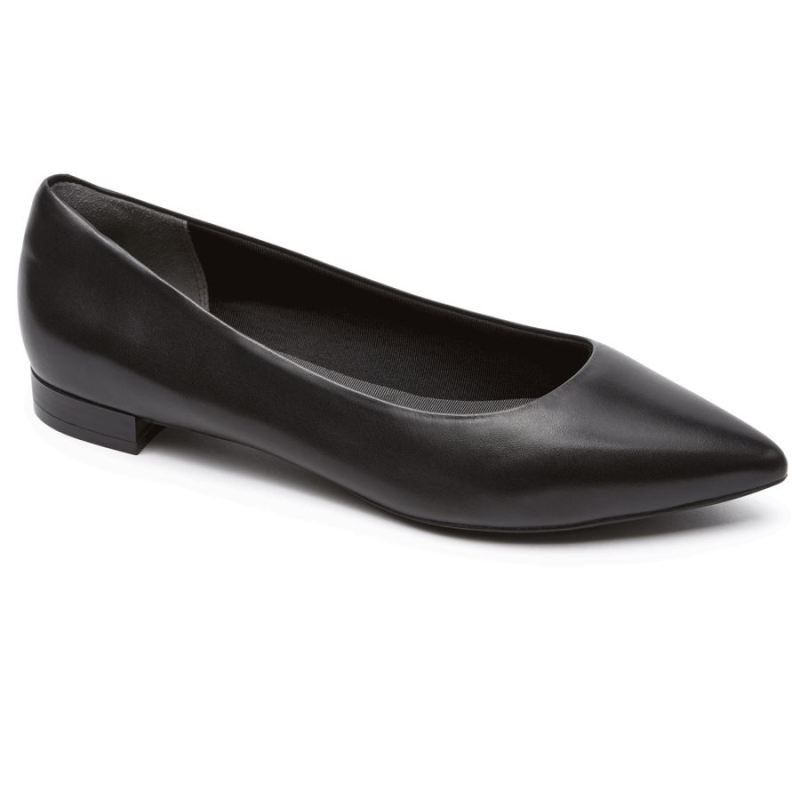 ROCKPORT - WOMEN'S TOTAL MOTION ADELYN BALLET FLAT-BLACK BURN CALF