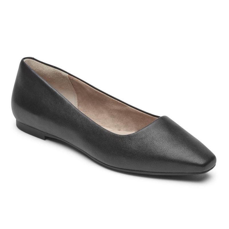 ROCKPORT - WOMEN'S TOTAL MOTION LAYLANI PLAIN BALLET FLAT-BLACK
