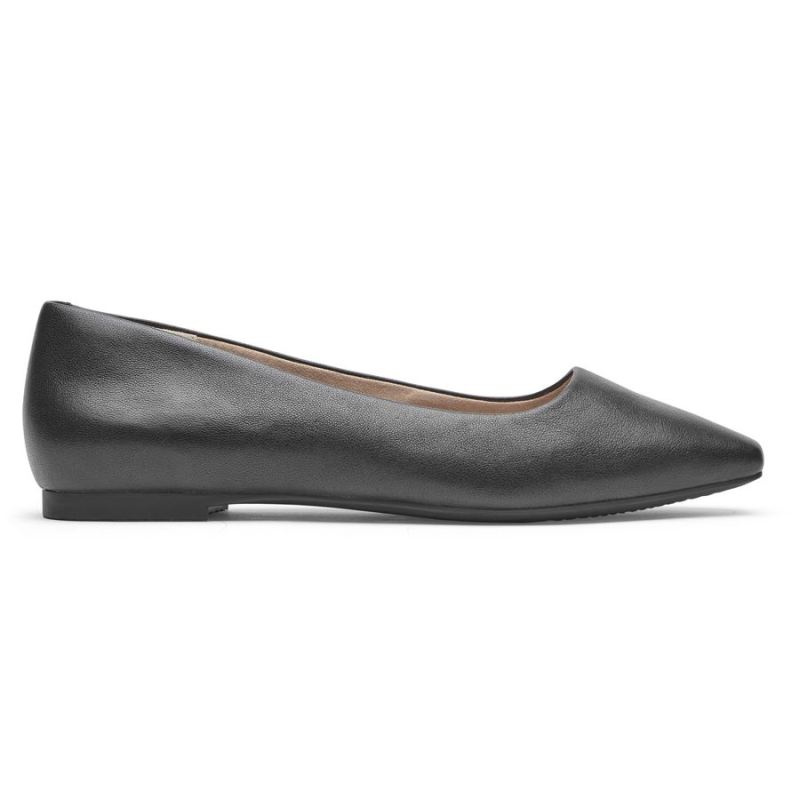 ROCKPORT - WOMEN'S TOTAL MOTION LAYLANI PLAIN BALLET FLAT-BLACK