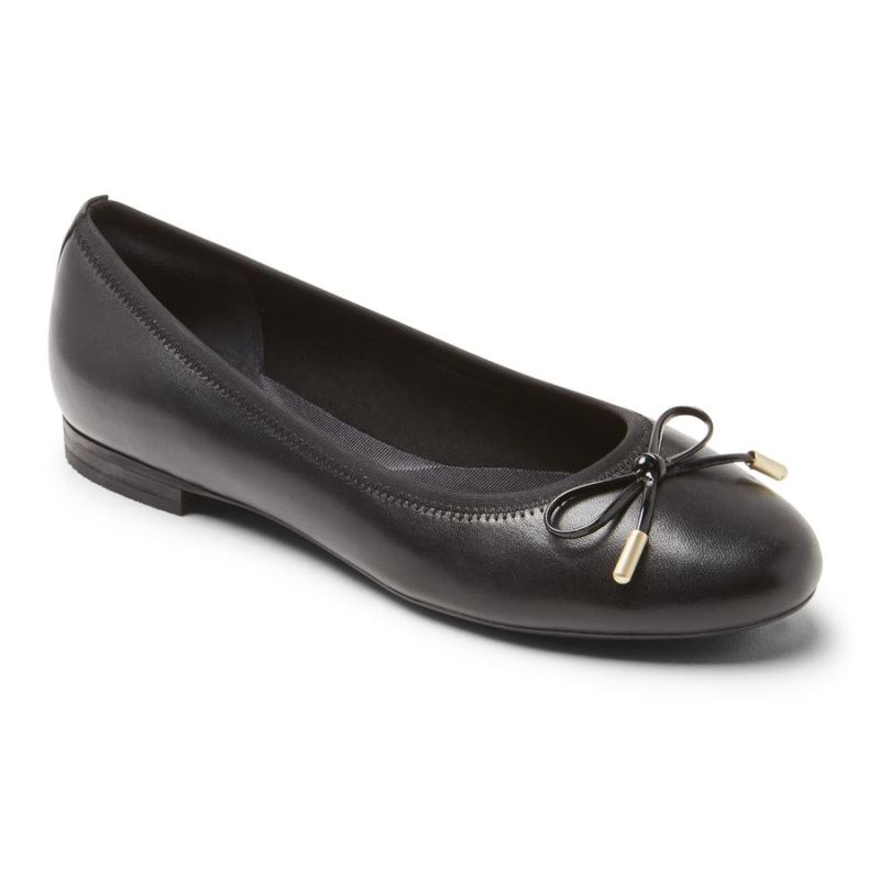 ROCKPORT - WOMEN'S TOTAL MOTION TAVIA BALLET FLAT-BLACK