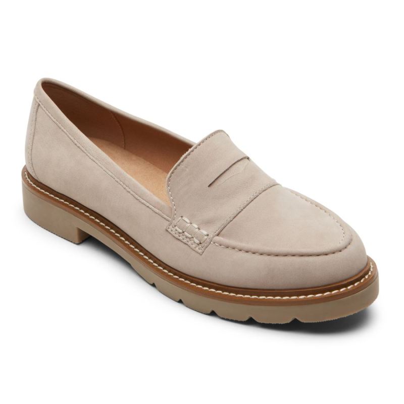ROCKPORT - WOMEN'S KACEY PENNY LOAFER-TAUPE NUBUCK