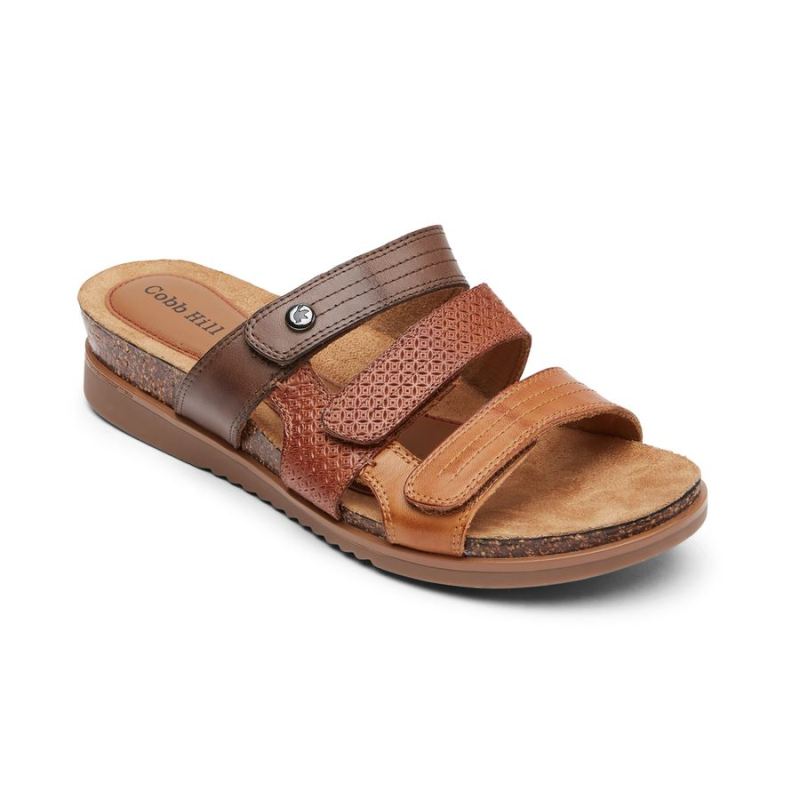 ROCKPORT - WOMEN'S COBB HILL MAY SLIDE SANDAL-TAN