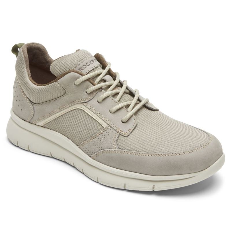 ROCKPORT - MEN'S PRIMETIME CASUAL MUDGUARD SNEAKER-STONE MESH/LEA