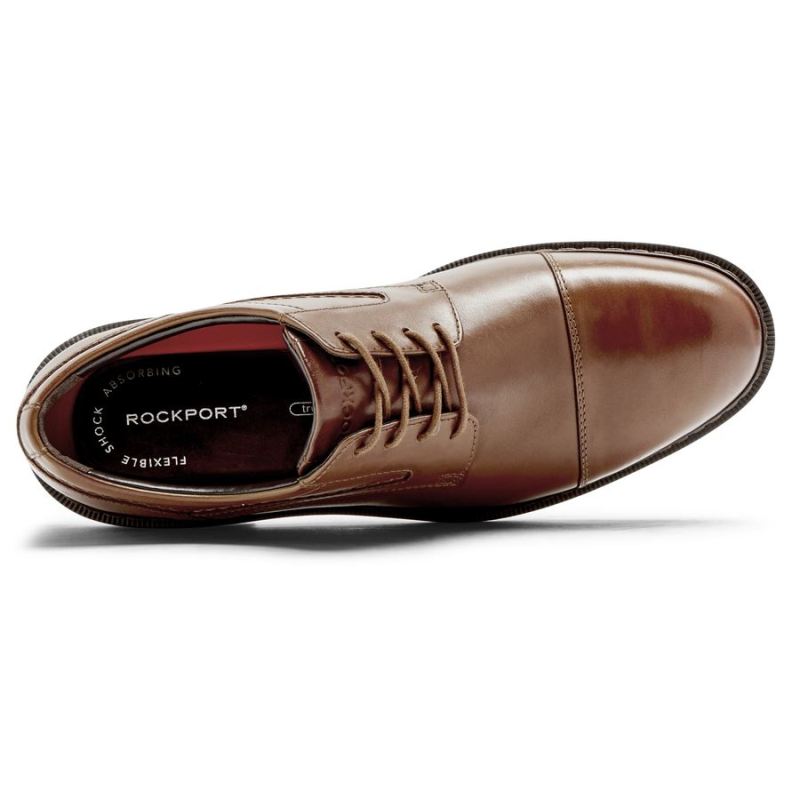 ROCKPORT - MEN'S TANNER CAP TOE OXFORD-COGNAC