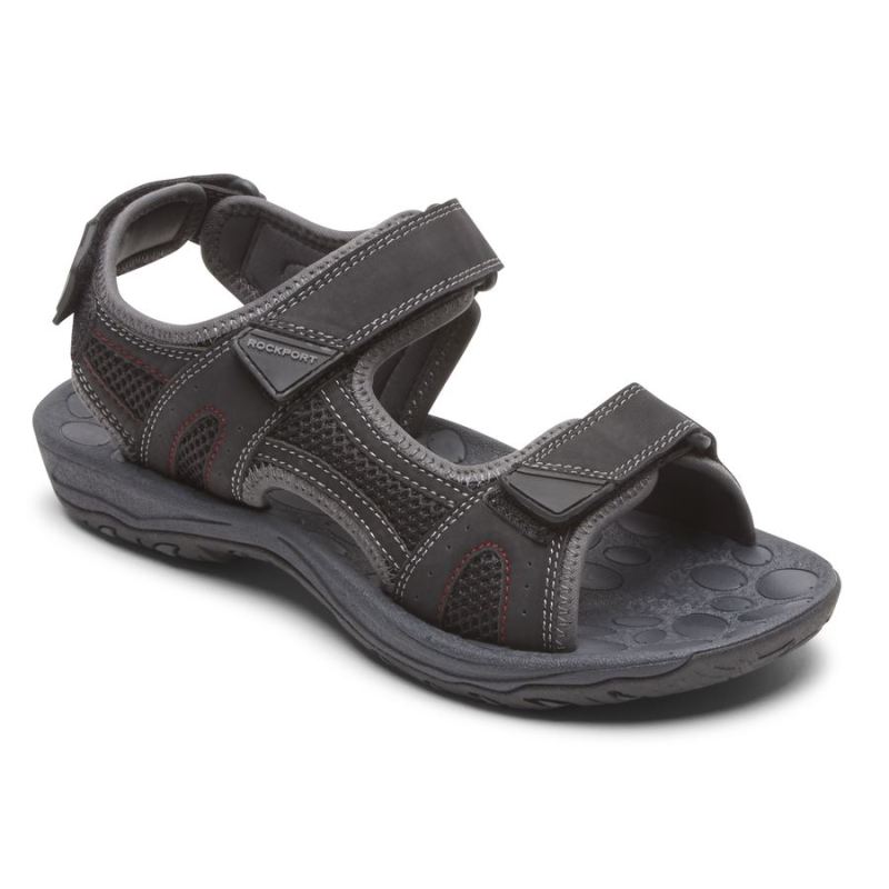 ROCKPORT - MEN'S HAYES QUARTER-STRAP SANDAL-BLACK