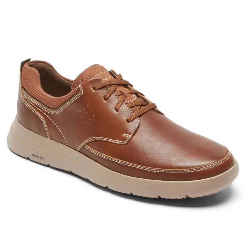 ROCKPORT - MEN'S TRUFLEX CAYDEN PLAIN TOE SNEAKER-WOOD LEATHER