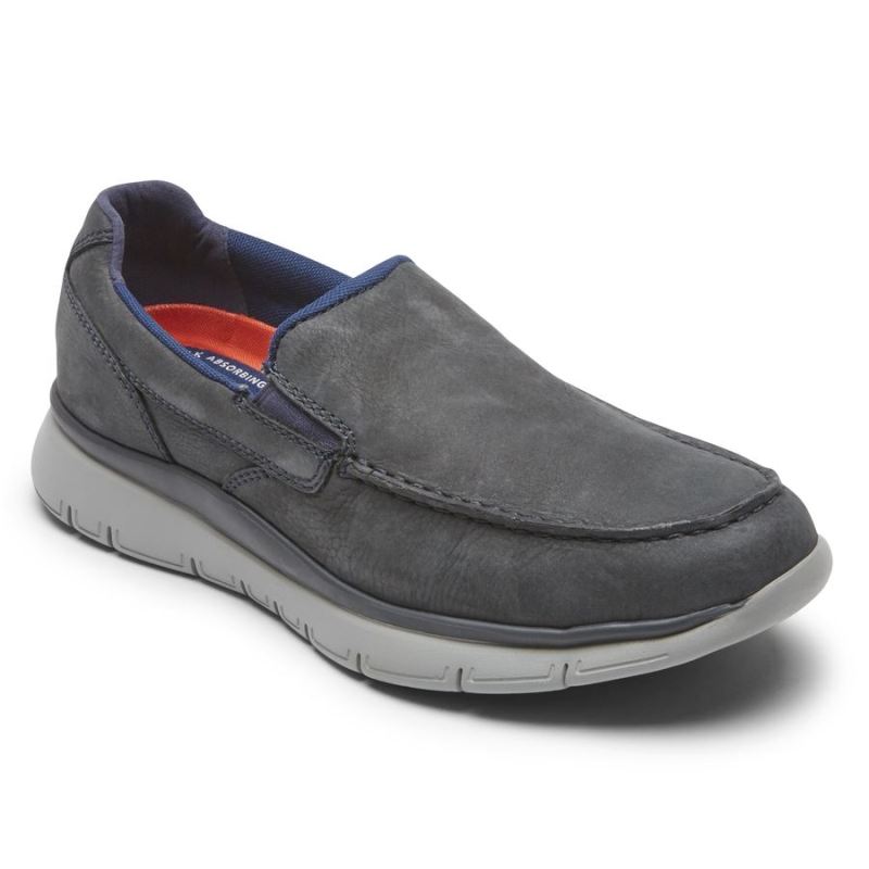 ROCKPORT - MEN'S PRIMETIME MOC SLIP-ON-STEEL BLUE N