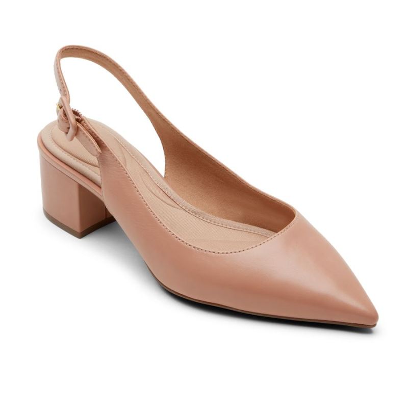 ROCKPORT - WOMEN'S TOTAL MOTION NOELLE SLINGBACK HEEL-TUSCANY LTHR