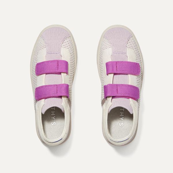 The Kids Strap Sneaker-Lavender Sparkle Kid's Rothys Shoes