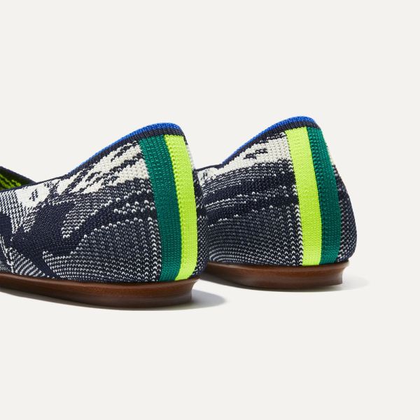 The Bow Point-Botanical Navy Women's Rothys Shoes