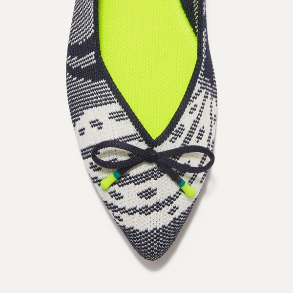The Bow Point-Botanical Navy Women's Rothys Shoes