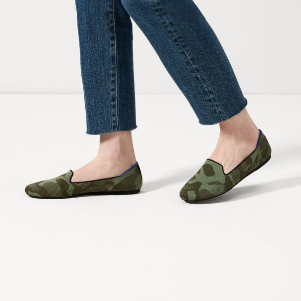 The Loafer-Olive Camo Women's Rothys Shoes