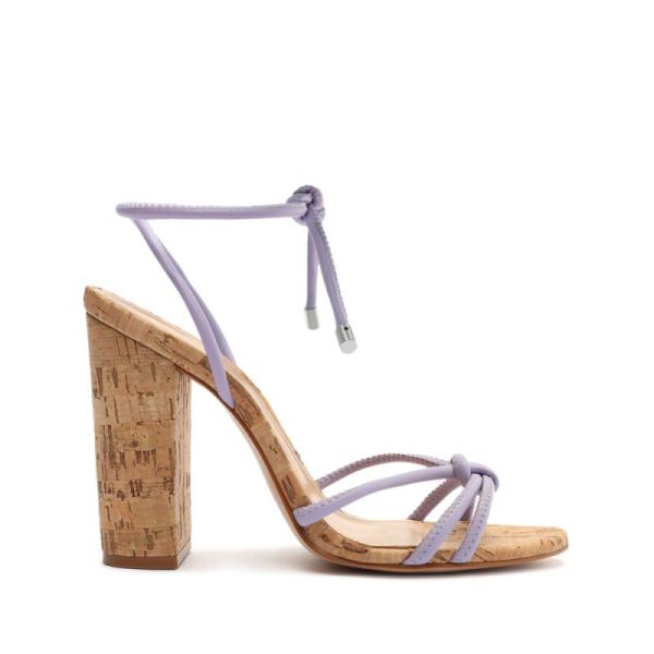 Schutz | Women's Suzy High Block Leather Sandal-Smoky Grape