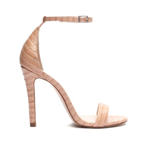 Schutz | Women's Cadey-Lee Crocodile-Embossed Leather Sandal -Sweet Rose