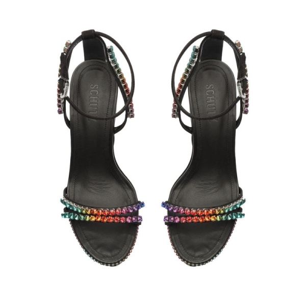 Schutz | Women's Loule Nubuck Wedge Sandal-Black