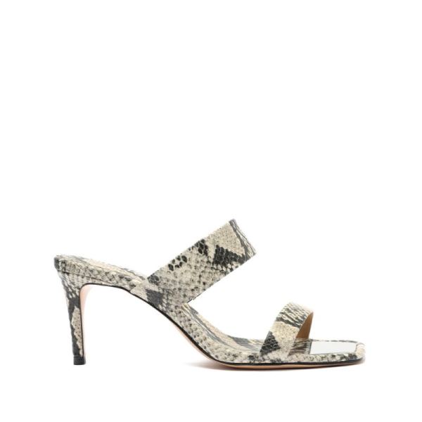 Schutz | Women's Aruana Snake-Embossed Leather Sandal-Natural Snake