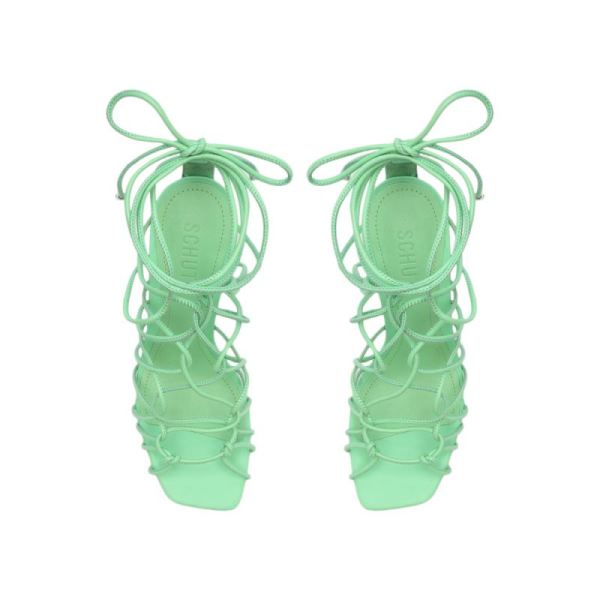Schutz | Women's Heyde Nappa Leather Sandal-Deep Mint