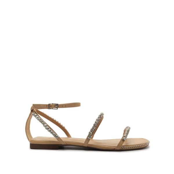 Schutz | Women's Loule Nubuck Flat Sandal-Light Nude