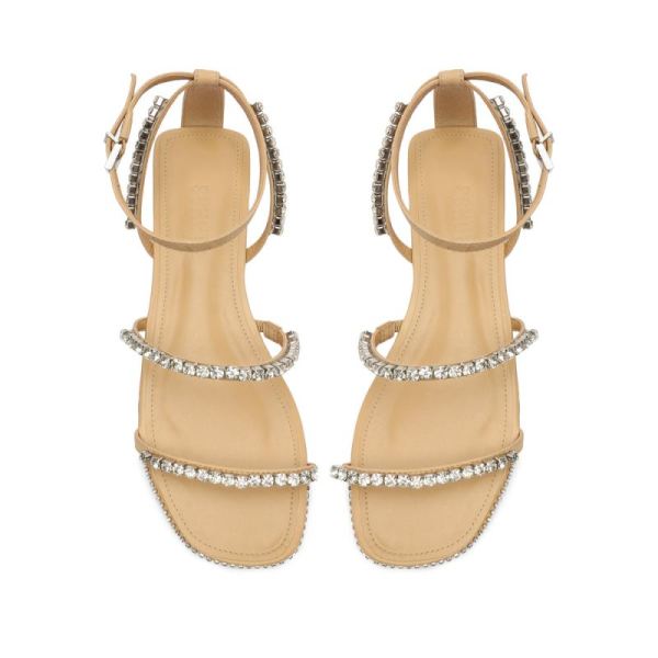 Schutz | Women's Loule Nubuck Flat Sandal-Light Nude