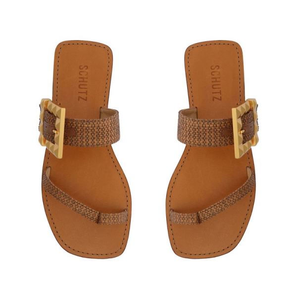 Schutz | Women's Malie Fabric Sandal-Brown