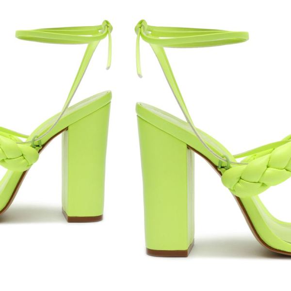 Schutz | Women's Zarda High Block Sandal-Green Fresh