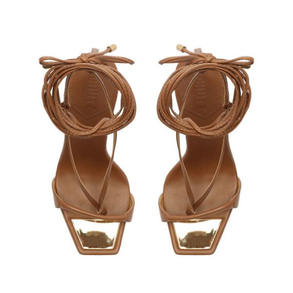 Schutz | Women's Vikki Leather Sandal-Deep Nude